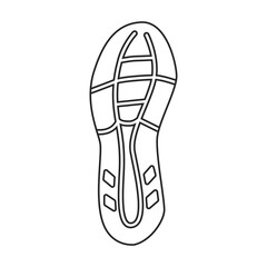 Footprint vector outline icon. Vector illustration sole print on white background. Isolated outline illustration icon of footprint .