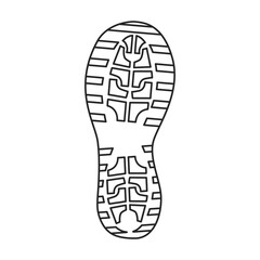 Footprint vector outline icon. Vector illustration sole print on white background. Isolated outline illustration icon of footprint .