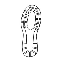Footprint vector outline icon. Vector illustration sole print on white background. Isolated outline illustration icon of footprint .