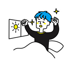 スッキリと目覚めた男性