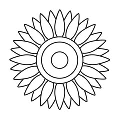 Sunflower vector outline icon. Vector illustration san flower on white background. Isolated outline illustration icon of sunflower.