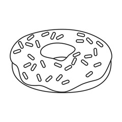 Doughnut vector outline icon. Vector illustration donut on white background. Isolated outline illustration icon of doughnut.