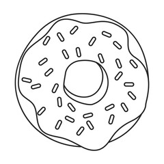 Doughnut vector outline icon. Vector illustration donut on white background. Isolated outline illustration icon of doughnut.