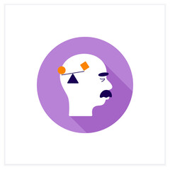 Spatial awareness problems flat icon. Problem with balance.Coordination.Alzheimer disease. Neurologic disorder concept.Vector illustration