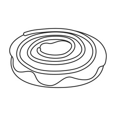 Fototapeta na wymiar Doughnut vector outline icon. Vector illustration donut on white background. Isolated outline illustration icon of doughnut.