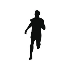 Fototapeta na wymiar runner black silhouette vector png isolated on white background