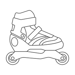 Skate roller vector outline icon. Vector illustration rollerskate on white background. Is olated outline illustration icon of skate roller.