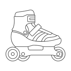 Skate roller vector outline icon. Vector illustration rollerskate on white background. Is olated outline illustration icon of skate roller.