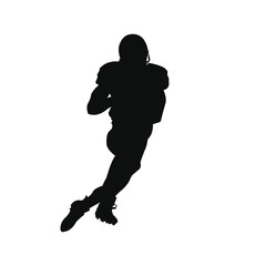 American foot ball black silhouette vector png isolated on white background