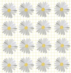 daisies on white pattern 