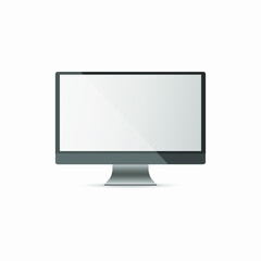 Realistic computer monitor with blank screen, Electronic device mockup