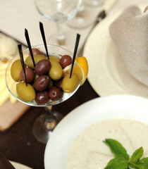National georgian food, table setting for a dinner

