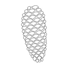 Pine cone vector outline icon. Vector illustration pinecone on white background. Isolated outline illustration icon of cone fir.