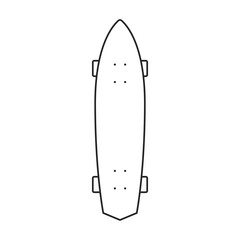 Skate vector outline icon. Vector illustration skateboard on white background. Isolated outline illustration icon of skate.
