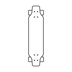 Skate vector outline icon. Vector illustration skateboard on white background. Isolated outline illustration icon of skate.