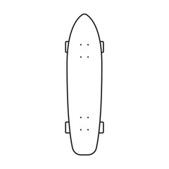 Skate vector outline icon. Vector illustration skateboard on white background. Isolated outline illustration icon of skate.