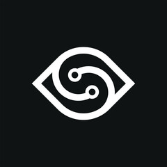 Obraz premium Eye circuit board icon. Technology Logo design. Vector Illustration.