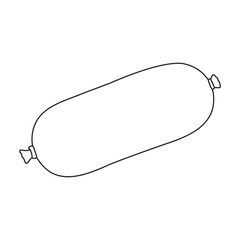 Sausage vector outline icon. Vector illustration meat on white background. Isolated outline illustration icon of sausage, .