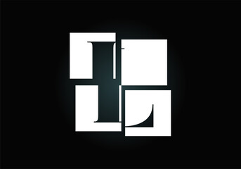 Initial L monogram letter alphabet made of four squares. Font emblem. Broken, puzzle alphabet sign. Modern vector logo design for business, and company identity.