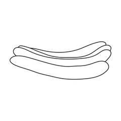 Sausage vector outline icon. Vector illustration meat on white background. Isolated outline illustration icon of sausage, .