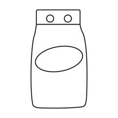 Detergent vector outline icon. Vector illustration powder for laundry on white background. Isolated outline illustration icon of detergent.