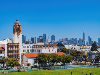 Sunny view of the Mission High School