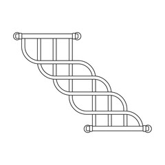 Towel rail vector outline icon. Vector illustration radiator dryer on white background. Isolated outline illustration icon of towel rail .