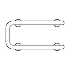 Towel rail vector outline icon. Vector illustration radiator dryer on white background. Isolated outline illustration icon of towel rail .