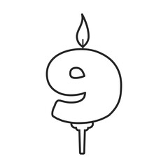 Candle birthday vector outline icon. Vector illustration birth happy on white background. Isolated outline illustration icon of candle birthday .