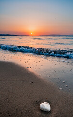 sunrise on the beach with waves