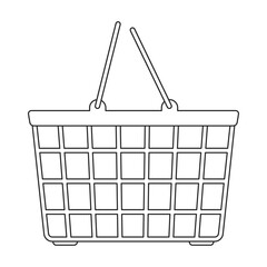 Trolley basket vector outline icon. Vector illustration supermarketart cart on white background. Isolated outline illustration icon of trolley basket .