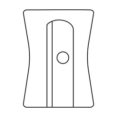 Pencil sharpener vector outline icon. Vector illustration sharpen blade on white background. Isolated outline illustration icon of pencil sharpener.