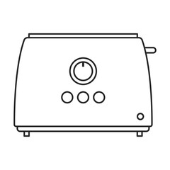 Toaster vector outline icon. Vector illustration appliance kitchen on white background. Isolated outline illustration icon of toaster.