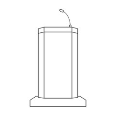 Tribunal vector outline icon. Vector illustration podium on white background. Isolated outline illustration icon of tribunal.
