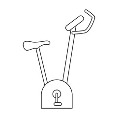 Bike exercise vector outline icon. Vector illustration velosimulator on white background. Isolated outline illustration icon of fitness bike.