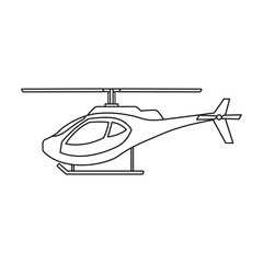Helicopter vector outline icon. Vector illustration copter on white background. Isolated outline illustration icon of helicopter.