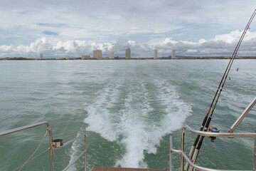 sailing on the sea far from island