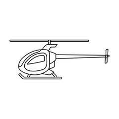 Helicopter vector outline icon. Vector illustration copter on white background. Isolated outline illustration icon of helicopter.