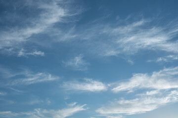 Beautiful white clouds on blue sky background texture