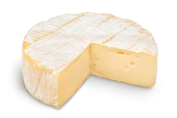 Camembert cheese isolated on white background with clipping path and full depth of field
