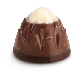 Chocolate candy isolated on white background with clipping path and full depth of field