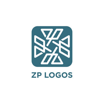 Cross with letter Z and P icon. ZP Logo design. Vector Illustration.