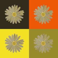 set of flowers