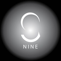 Number nine, nine icon logo vector