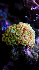 Golden Euphyllia Crtistata, rare LPS coral in reef aquarium tank
