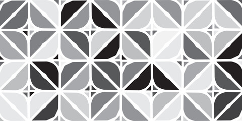   Abstract geometric seamless pattern floral design elegant gray background