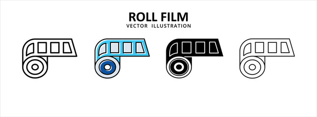 film roll negative film photography icon vector illustration simple flat line graphic design