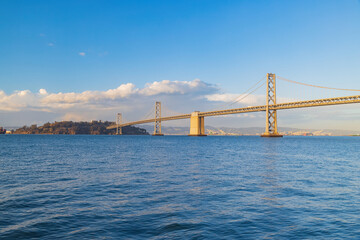 Obraz premium Sunny view of The San Francisco Oakland Bay Bridge