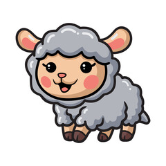 Cute happy baby sheep cartoon