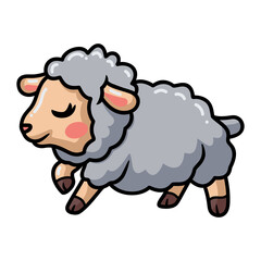Cute happy baby sheep cartoon